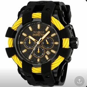 NEW Invicta Bolt Shock Men's Watch 48mm Black Silicone Band 23871 Diver Box Inc